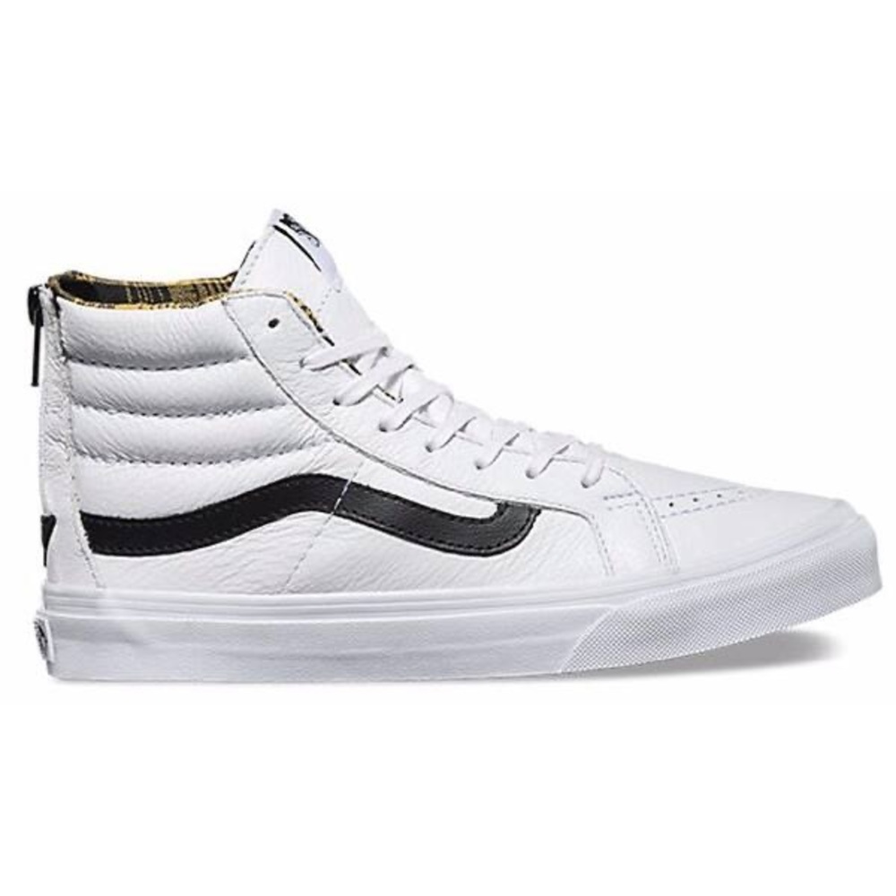 NEW Vans SK8-Hi Top White LEATHER Sneakers Sz 7